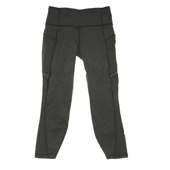 Lululemon Leggings Size 4 Run On Crop 21" Dark Olive Green W6AIYS - Picture 1 of 5